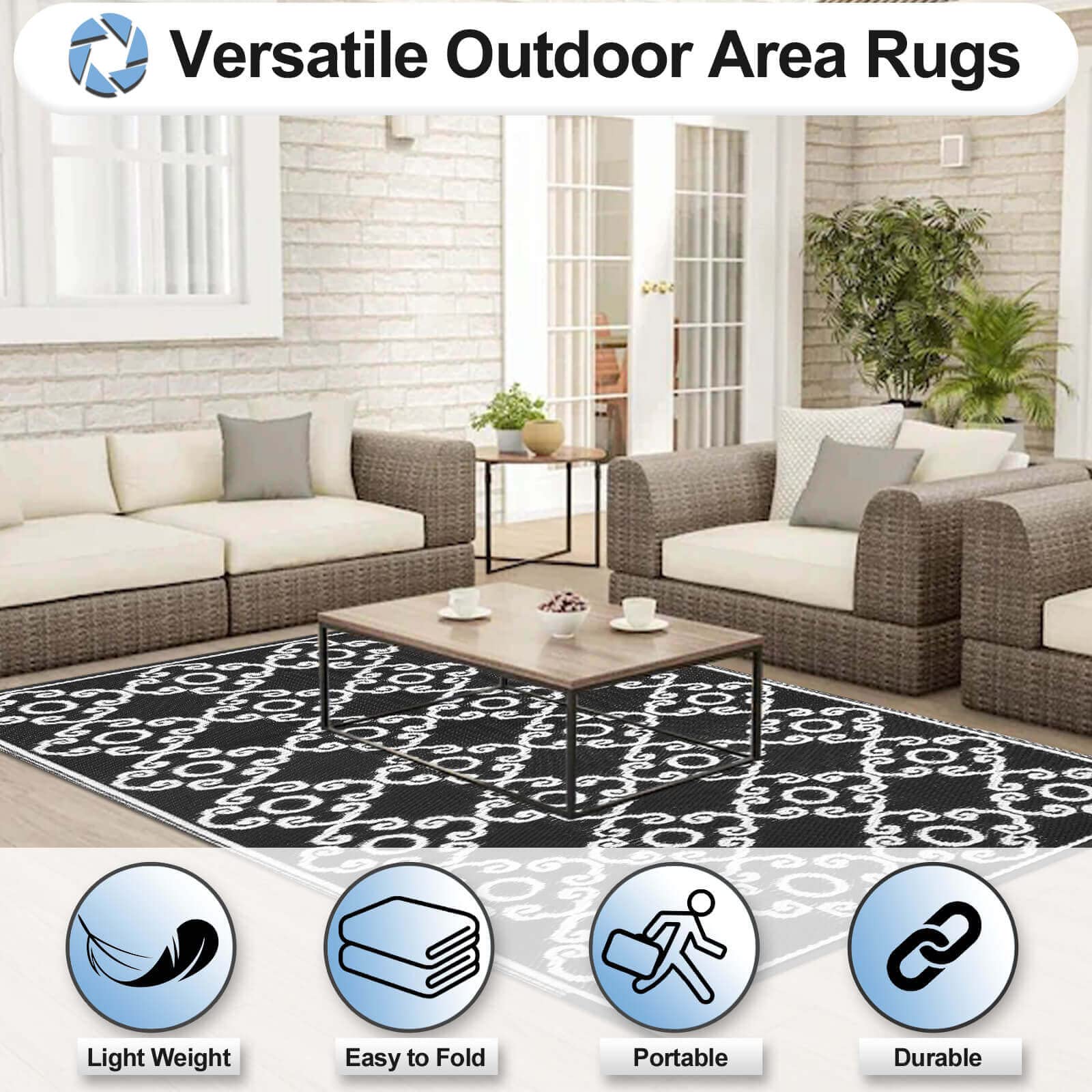 Snapklik.com : OutdoorLines Outdoor Reversible Rugs For Patio 6x9 Ft ...