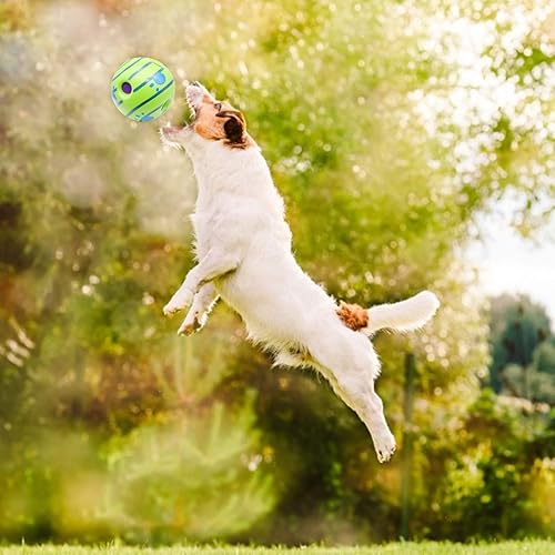 Miniatura 7 de Giggle Ball - Juguete interactivo para perros, divertidos sonidos de risa, entrenamiento de cachorros de pelota, para jugar con sonido divertido y