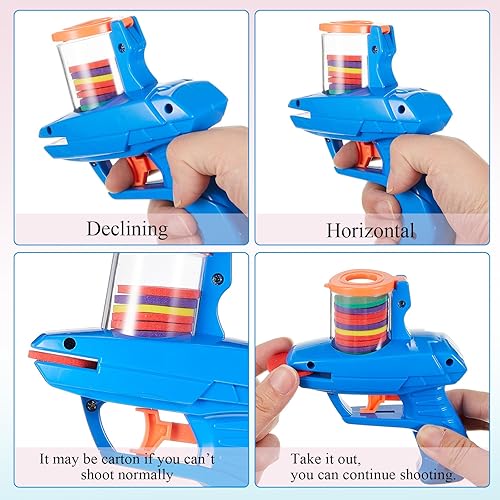 Vista 25 de Sumind Lanzador de discos de espuma de 2 piezas con cremallera Shooter Disparador de discos (naranja, verde)