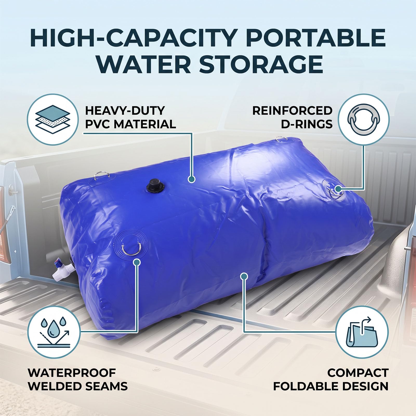 Fockety Réservoir à Vessie d'eau de 87 Gallons