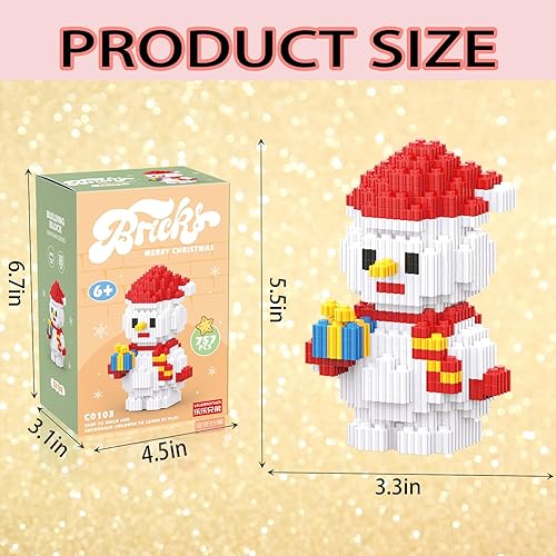 Miniatura 3 de Juguetes de Navidad 2023, bloques apilables, muñeco de nieve, juego de microbloques de construcción, caja de regalo de Año Nuevo, regalos de