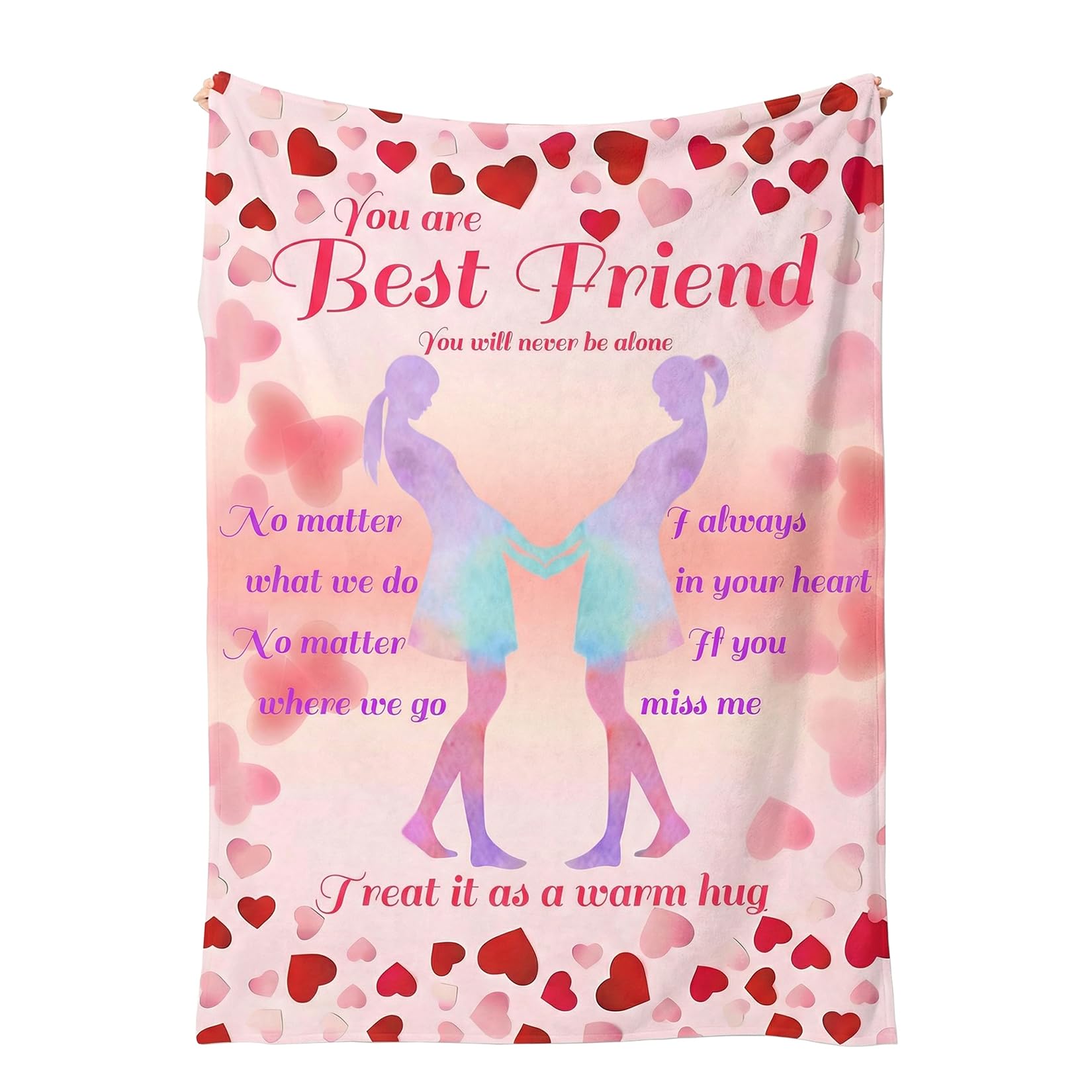 51lilina Birthday Gifts for Best Friend Female, Thoughtful Hug Throw Blanket Soul Sister Gifts Ideas, BFF Bestie Friendship Gifts for Women, Best Friend Healing Presents 60x80 Inch