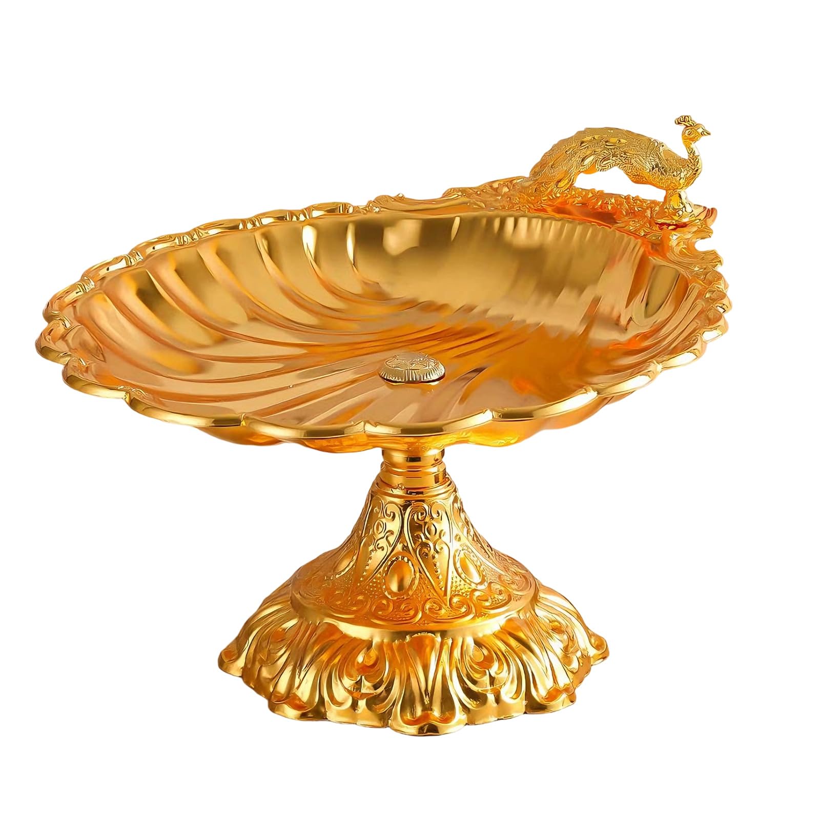 LUCKGONI European Retro Styles Peacocks Shell Snacks Tray For Fruits Nut Dessert Multipurpose Serving Bowl