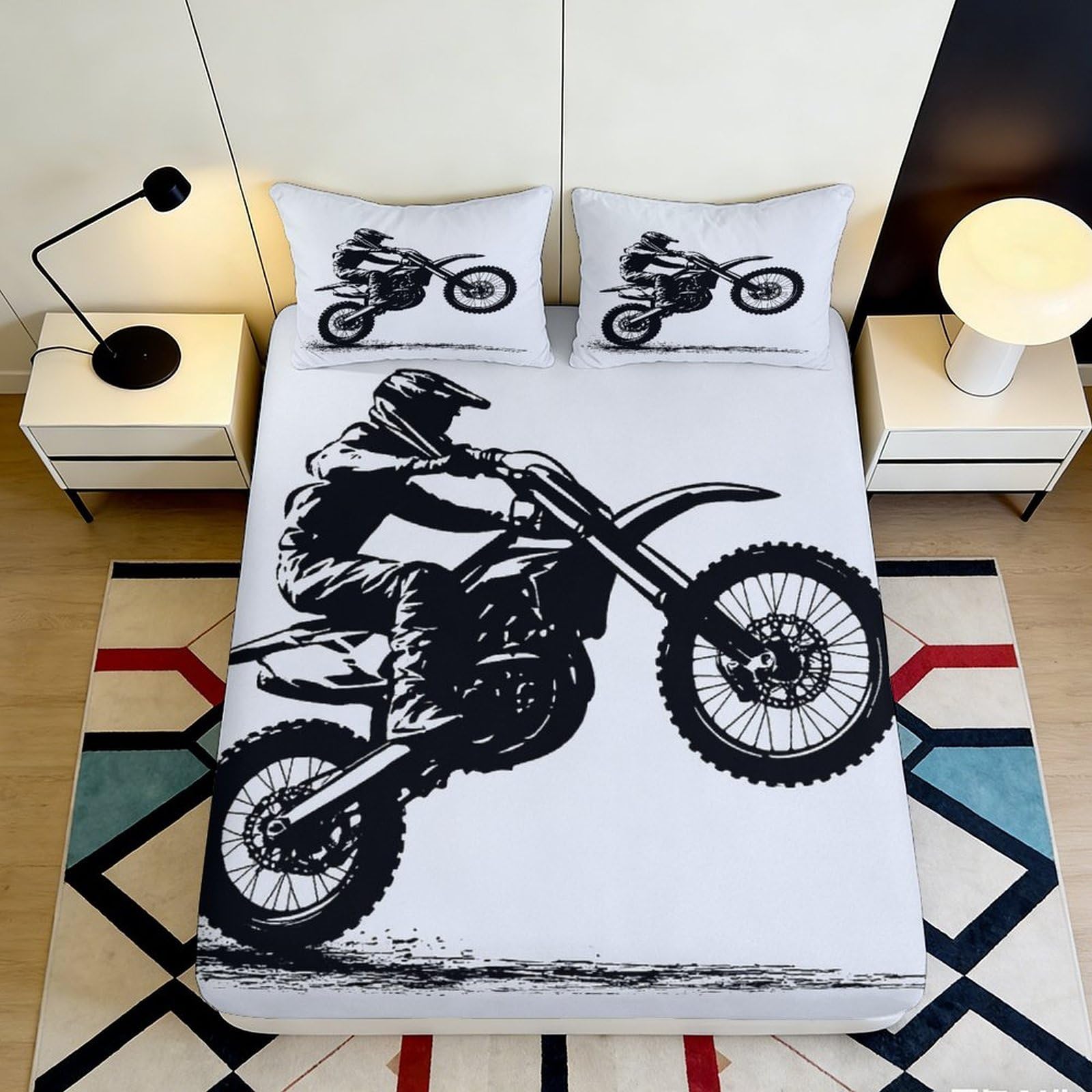 3D Printed Bookshelf Fitted Sheet Microfiber Non-Slip Deep Pocket Library Mattress Fitted Cover Bed Wrap 160x200x25cm