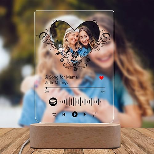Miniatura 70 de Placa de Spotif personalizada con código de Spotif escaneable, regalos de fotos personalizados, cubierta de álbum de canciones acrílicas, regalos