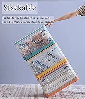 Vista 3 de 52 cuartos de galón. Contenedores de almacenamiento grandes con tapas, cajas de almacenamiento plegables apilables de plástico con hebillas y asas