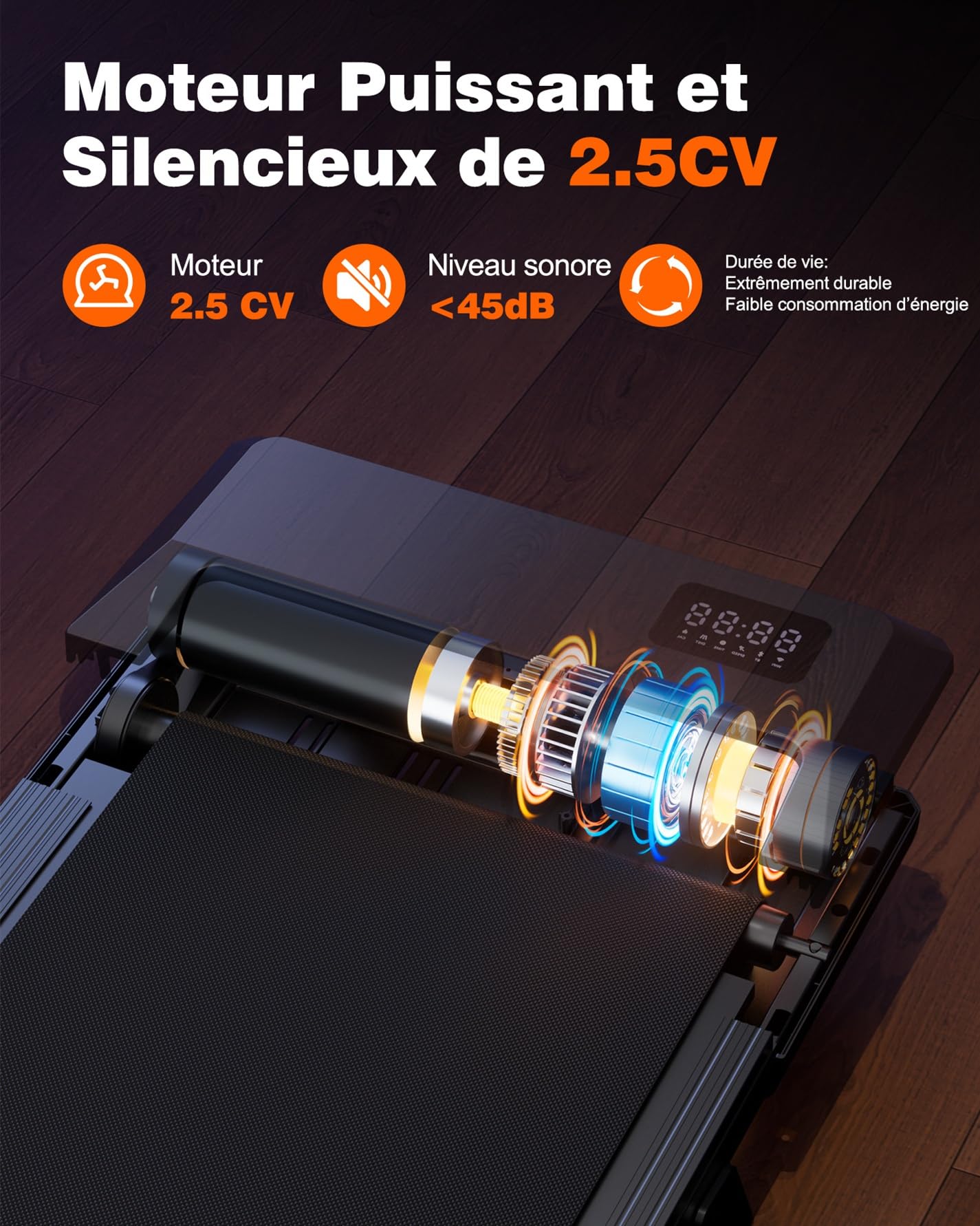 Superun Raceable Tapis de Course 136KG Capacité avec APP Contrôle Walking Pad