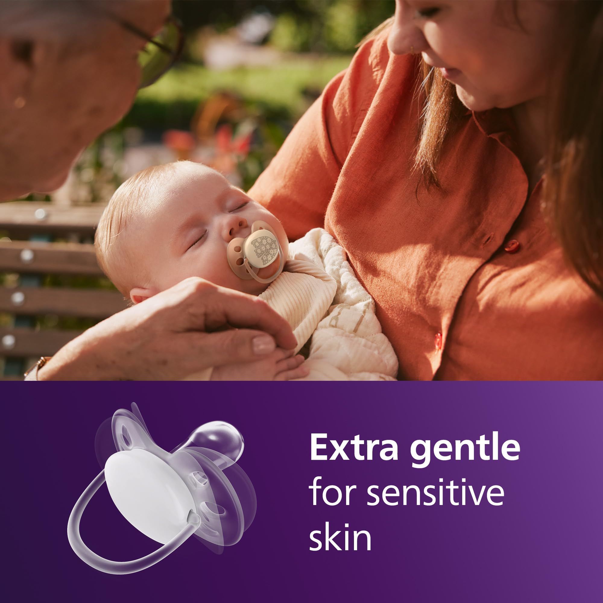 Philips Avent Ultra Soft Soother, Orthodontic Design, for Babies 0-6 Months, Flexible Shield, Silicone Symmetrical Teat - Image 2