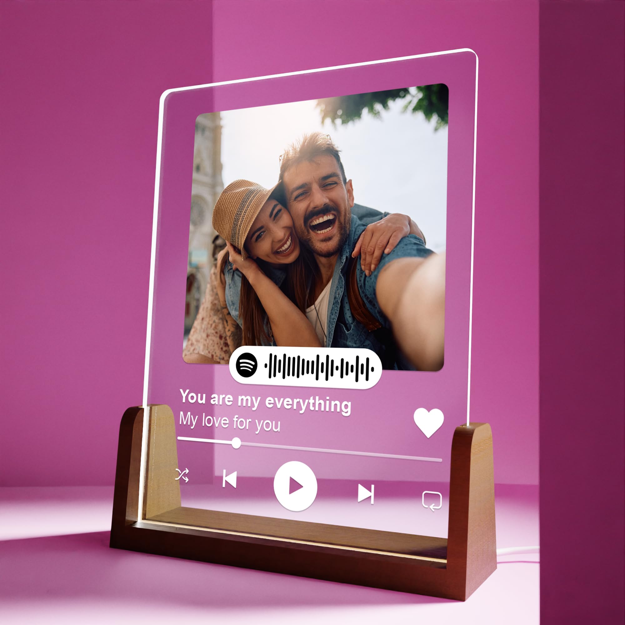 CRYPTONITEAcrylic Personalized Gifts Spotify Plaque | Personalized Gift for Wife, Husband, Girlfriend or Boyfriend | Customized Gifts for Couples with Your Favorite Song & Photo | Multi-Size