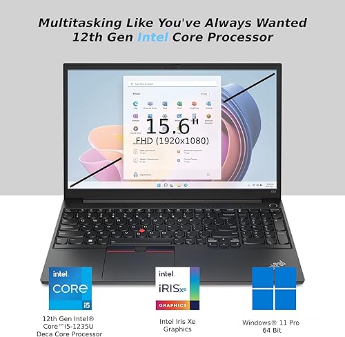 Miniatura 2 de Lenovo ThinkPad E15 Gen 4 15.6" FHD (Intel Ten-Core i5-1235U (Beats i7-1165G7), 16GB RAM, 500GB SSD) IPS Business Laptop, teclado retroiluminado,