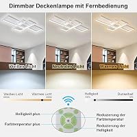 WHLL Mennyezeti LED Lámpa 105 cm 72W - Távirányítós, Szabályozható Fényerő, 3000K-6500K Színhőmérséklet, Modern Geometriai Dizájn, Nappali, 2