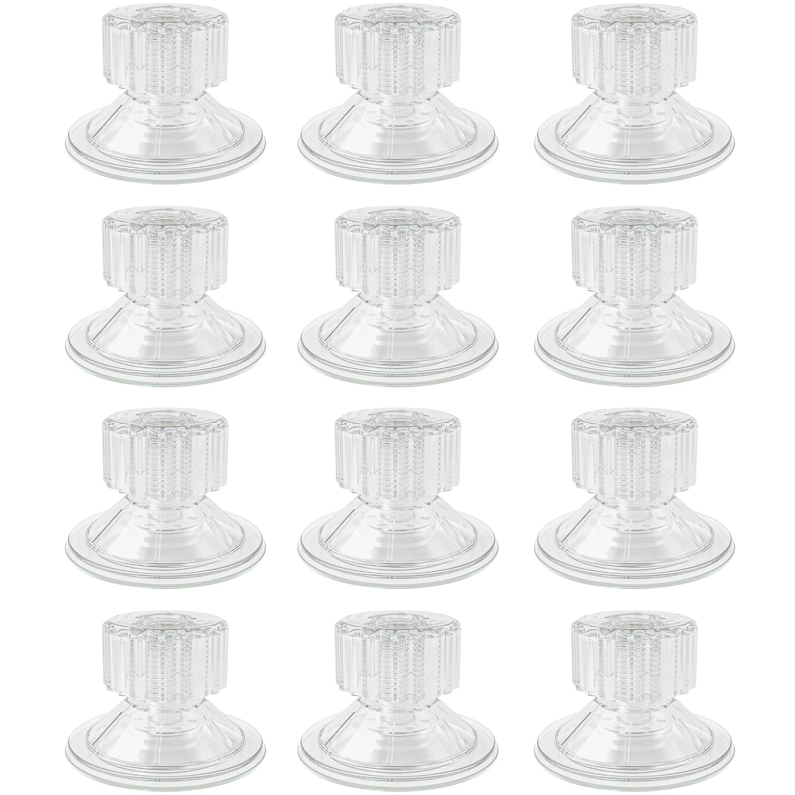 Pawfly 12 PCS Suction Cups 1.85 Inch Strong Suction Pads with Screw Nuts Clear Hand-tightened Adjustable Plastic Sucker Holders for Glass Windows Tiles and Smooth Surface