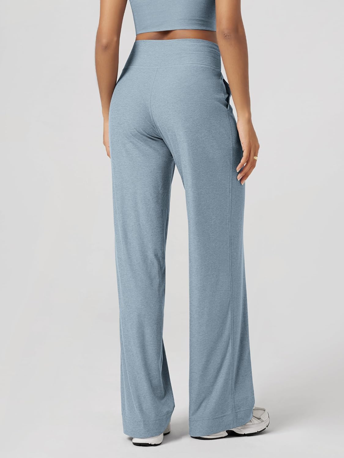 ODODOS Women's High-Rise Wide Leg Pants - Ultra Soft odSTRATUM Tech Drawstring Casual Relaxed Pants with Pockets, 29" Inseam