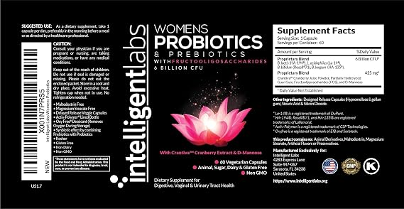 Women's Probiotics & Prebiotics, Vaginal and Urinary Support, 60-day supply
