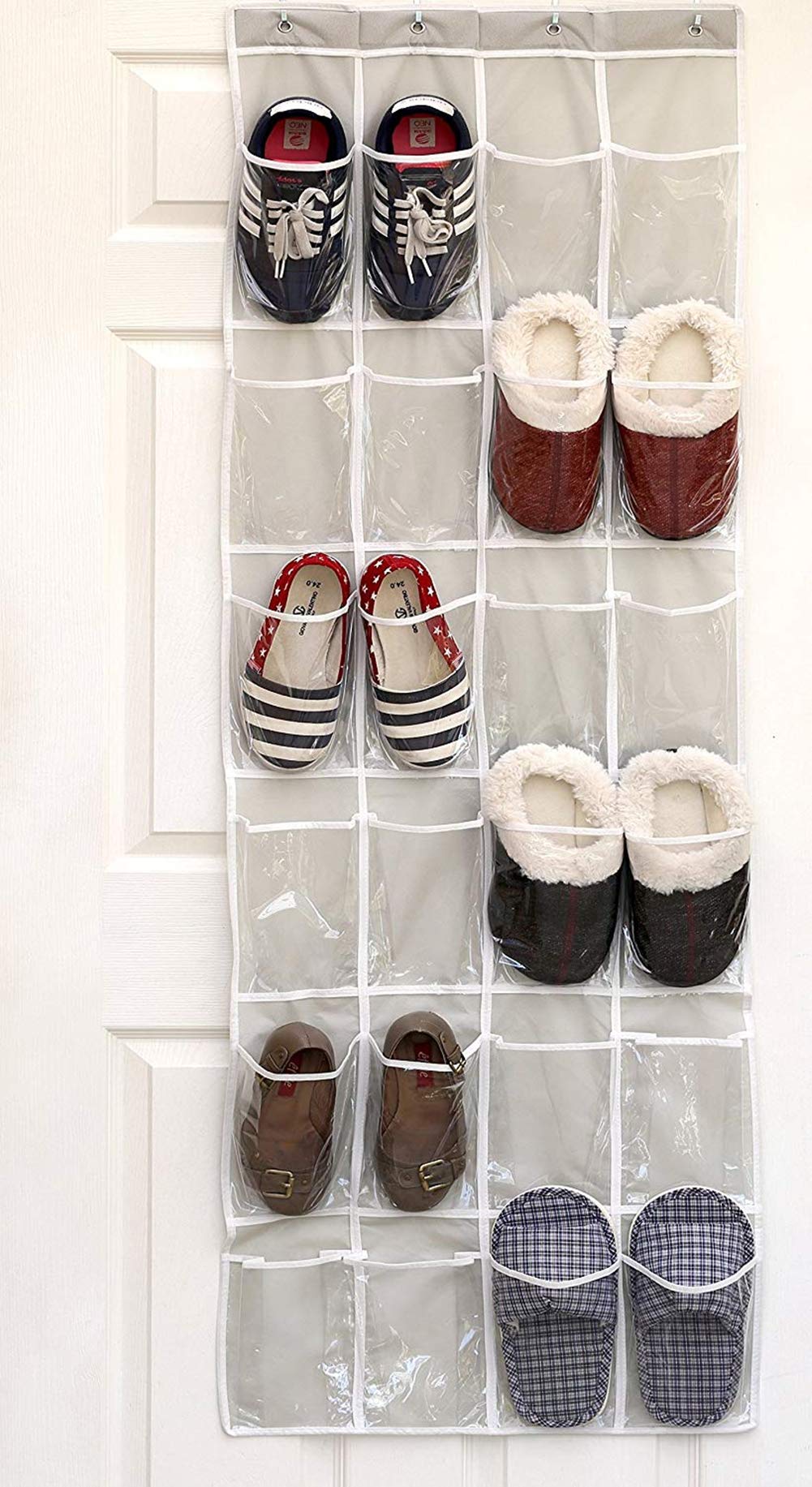 hanging shoe holder on Avril Tian Over The Door Shoe Organizer Shoe Racks Foldable Wardrobes Storage Bag Hanging Shoe Holder With 24 Pockets Buy Online In Aruba At Aruba Desertcart Com Productid 163875898
