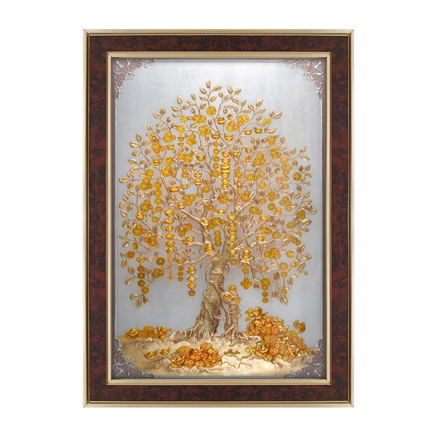 Dharvika Innovations Money Golden Tree Paintings for Living room | Money Golden Tree Painting wall decoration | Money Golden Tree Photo Frame for wall decoration - 2695 (Brown, 21x27 Inch) (B0DCB8G8B9) Amazon Price History, Amazon Price Tracker