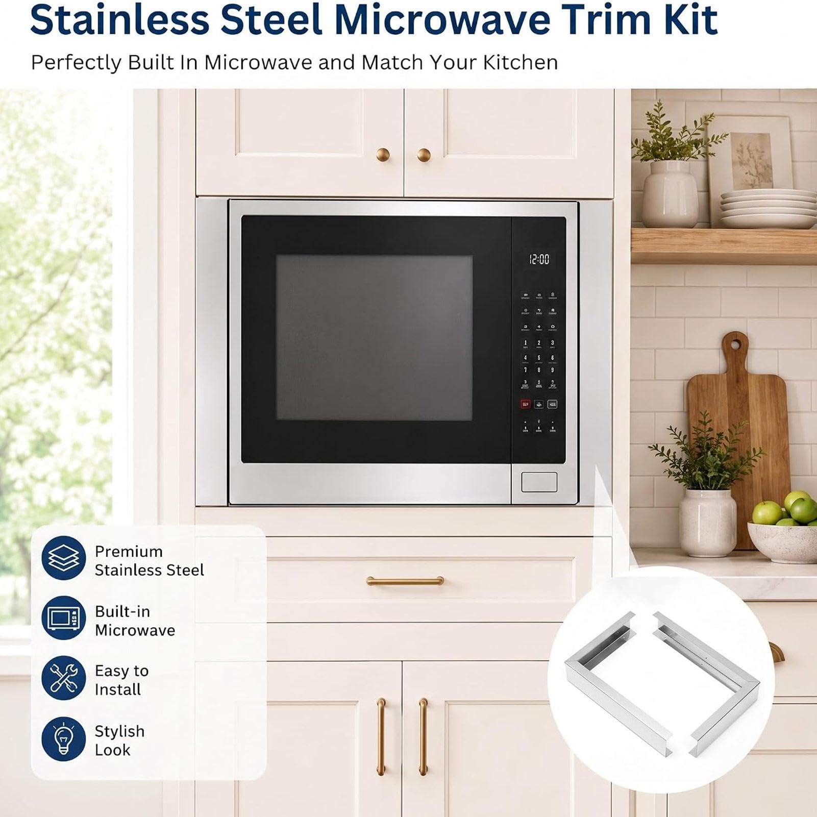Microondas Trim Kit 2 piezas - 304 acero inoxidable | Built In Gáp Filler