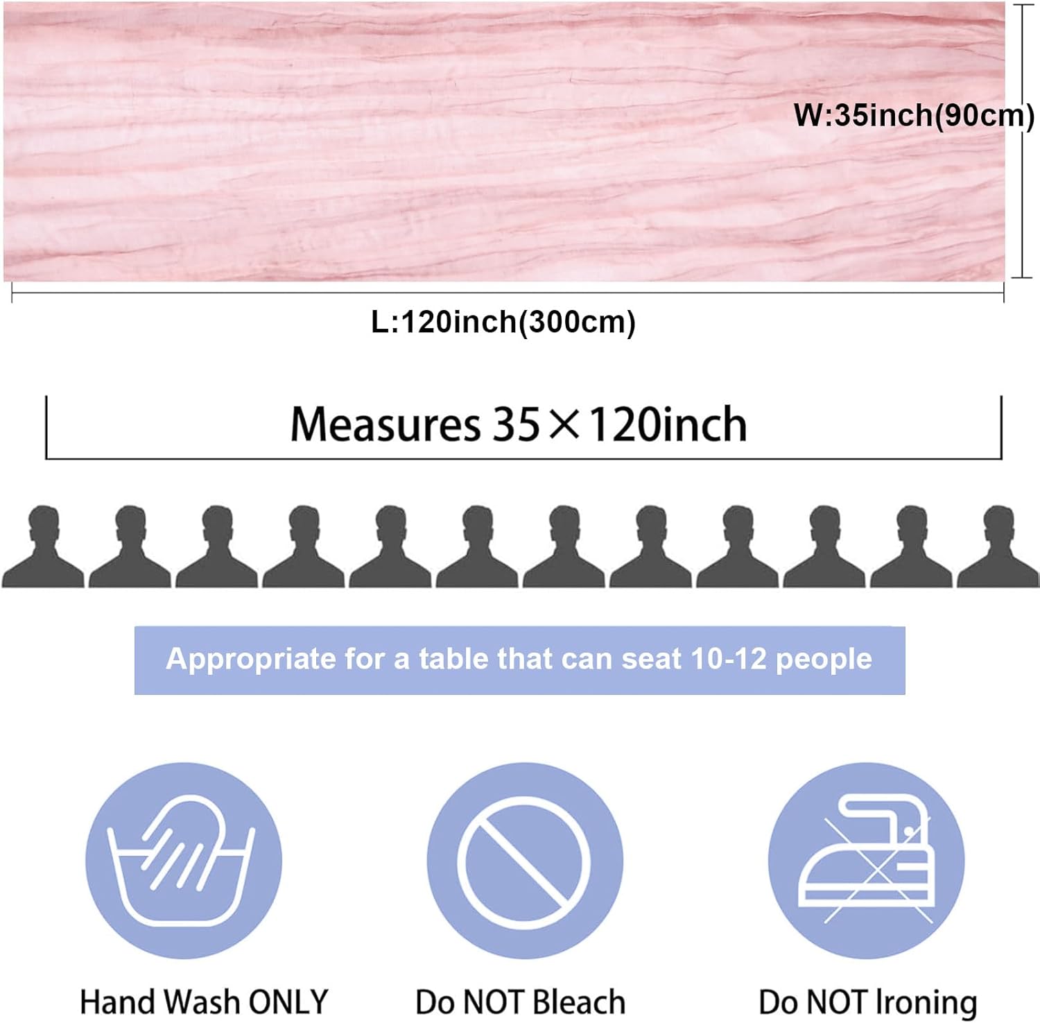 FUANGUI 6 Pack 35x120 Inches Light Pink Cheesecloth Table Runner 10Ft for Valentine’s Day Decoration Baby Shower Wedding Birthday, Boho Gauze Fabric Rustic Sheer Romantic Cheese Cloth Table Runner