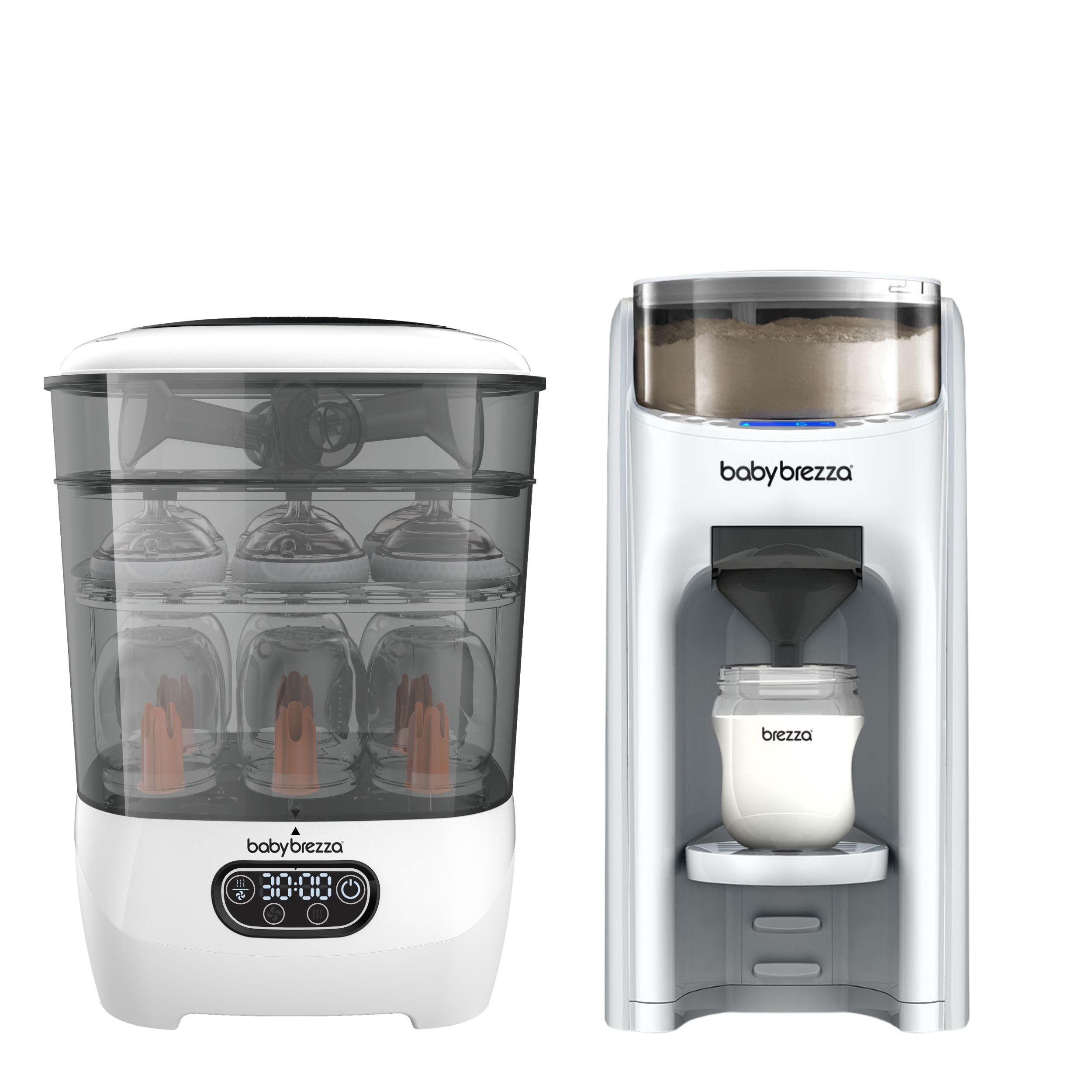 Baby Brezza Sterilizer Dryer & Formula Pro Advanced Bundle | Komfortables All-in-One Set für automatische Babyflaschenzubereitung sowie hygienisches Sterilisieren & Trocknen