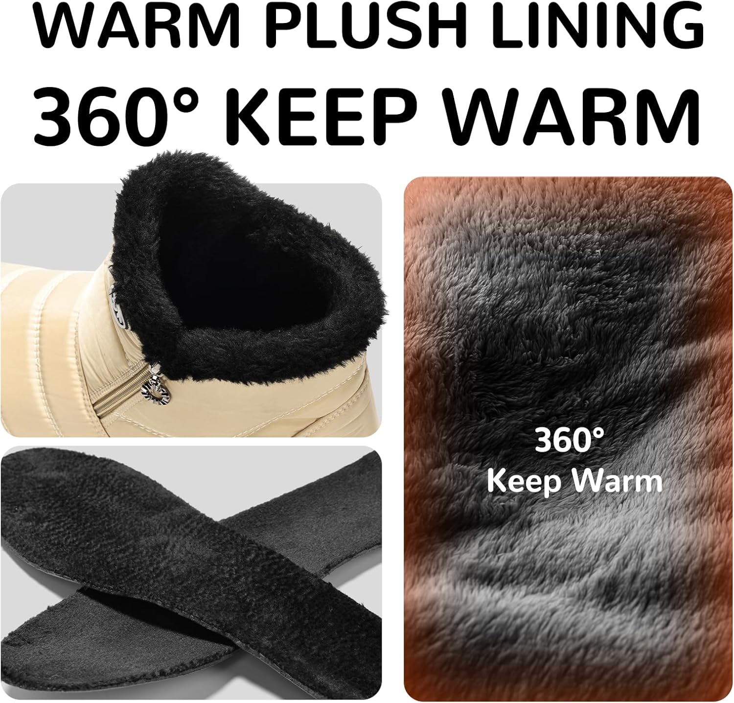 Winter Boots for Women Snow Boots for Women Waterproof Womens Ankle Booties with Comfortable Warm Fur Lined Outdoor Insulated Winter Boot - Image 6