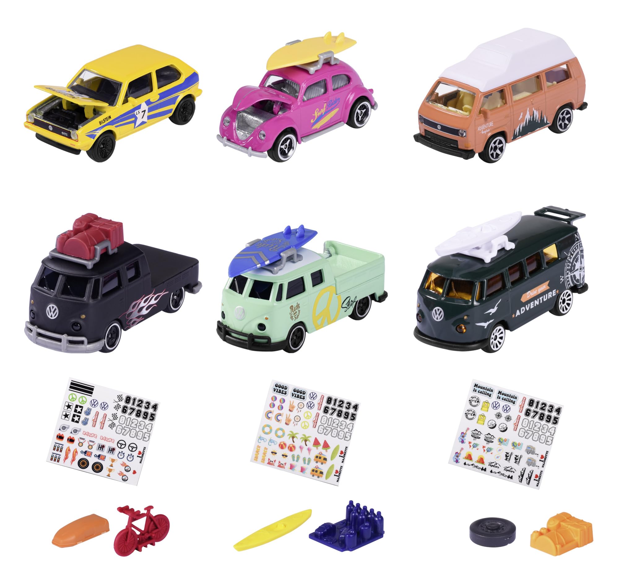 Majorette VW The Originals 2 Pieces Set Racing Car (Random