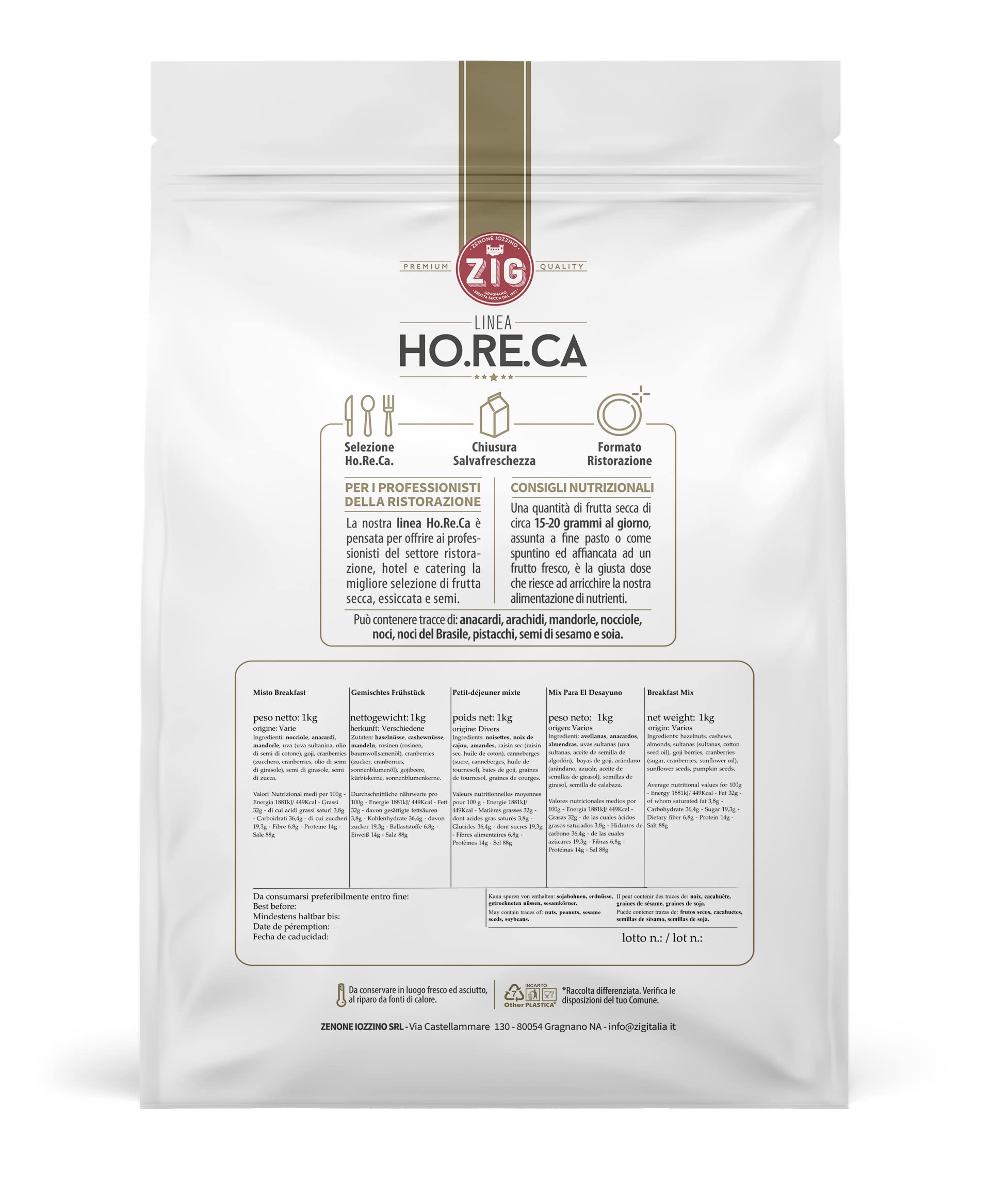 ZIG HORECA mix para el desayuno frutos secos y semillas 1 Kg