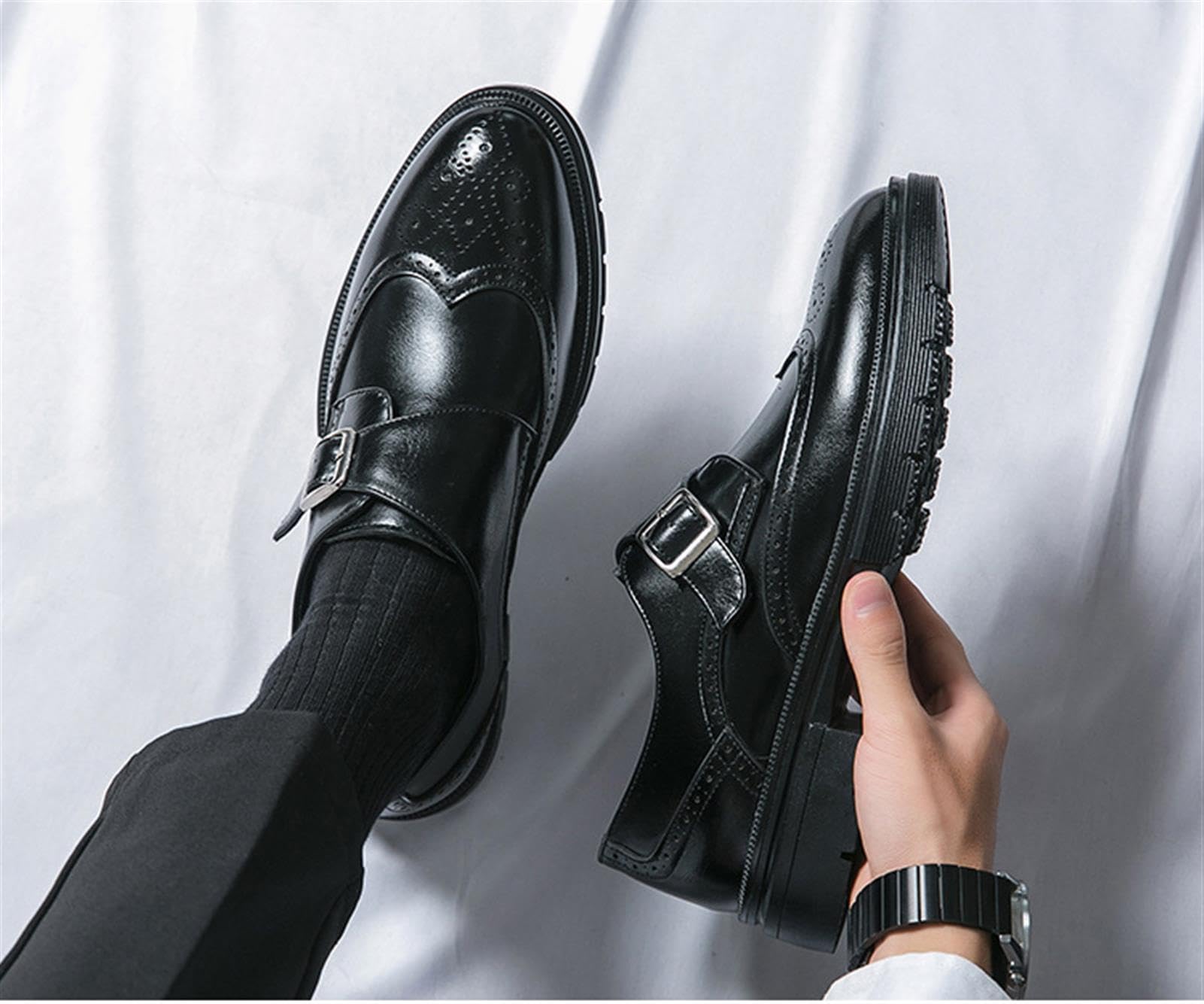Scarpe Uomo Pelle PU Brogue Eleganti Affari Cerimonia Matrimonio