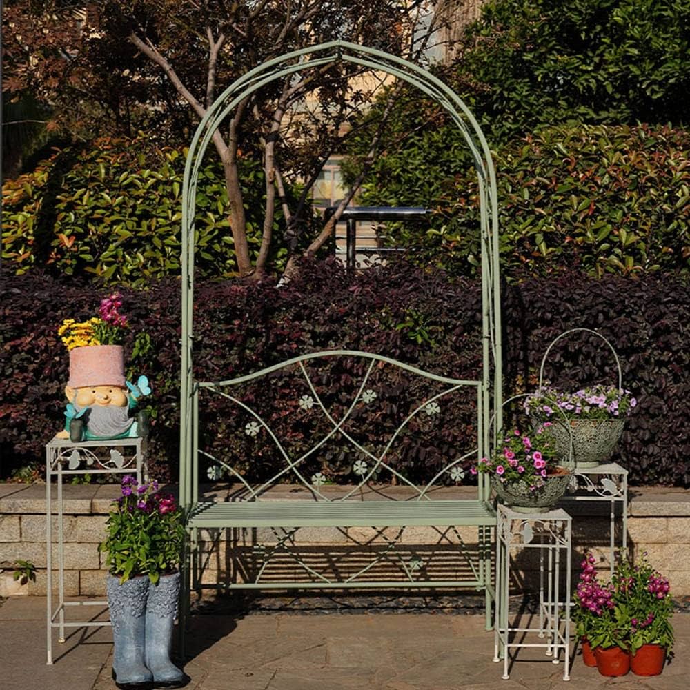 Amazon | FQLY ベンチ付きローズアーチ ガーデンメタルアーチ