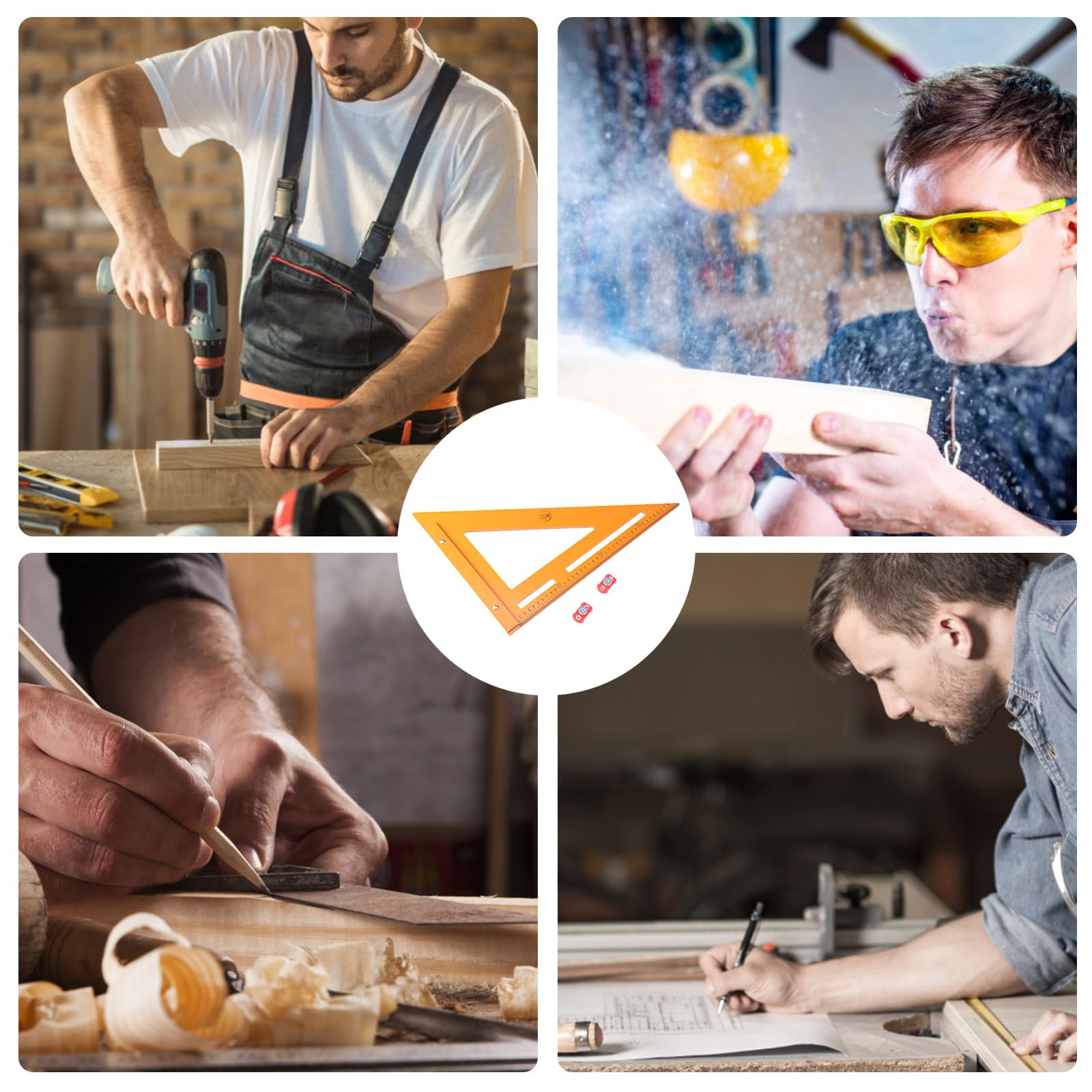 Righello di misurazione per la lavorazione del legno, righello di posizionamento, goniometro, strumento di misurazione per falegnameria