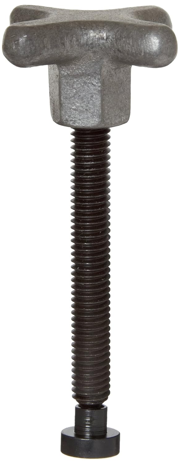 TE-CO 31144L Hand Knob Swivel Screw Clamp with Large Pad Black Oxide, 3/8-16 Thread x 3-1/10" Lg (2-Pack)