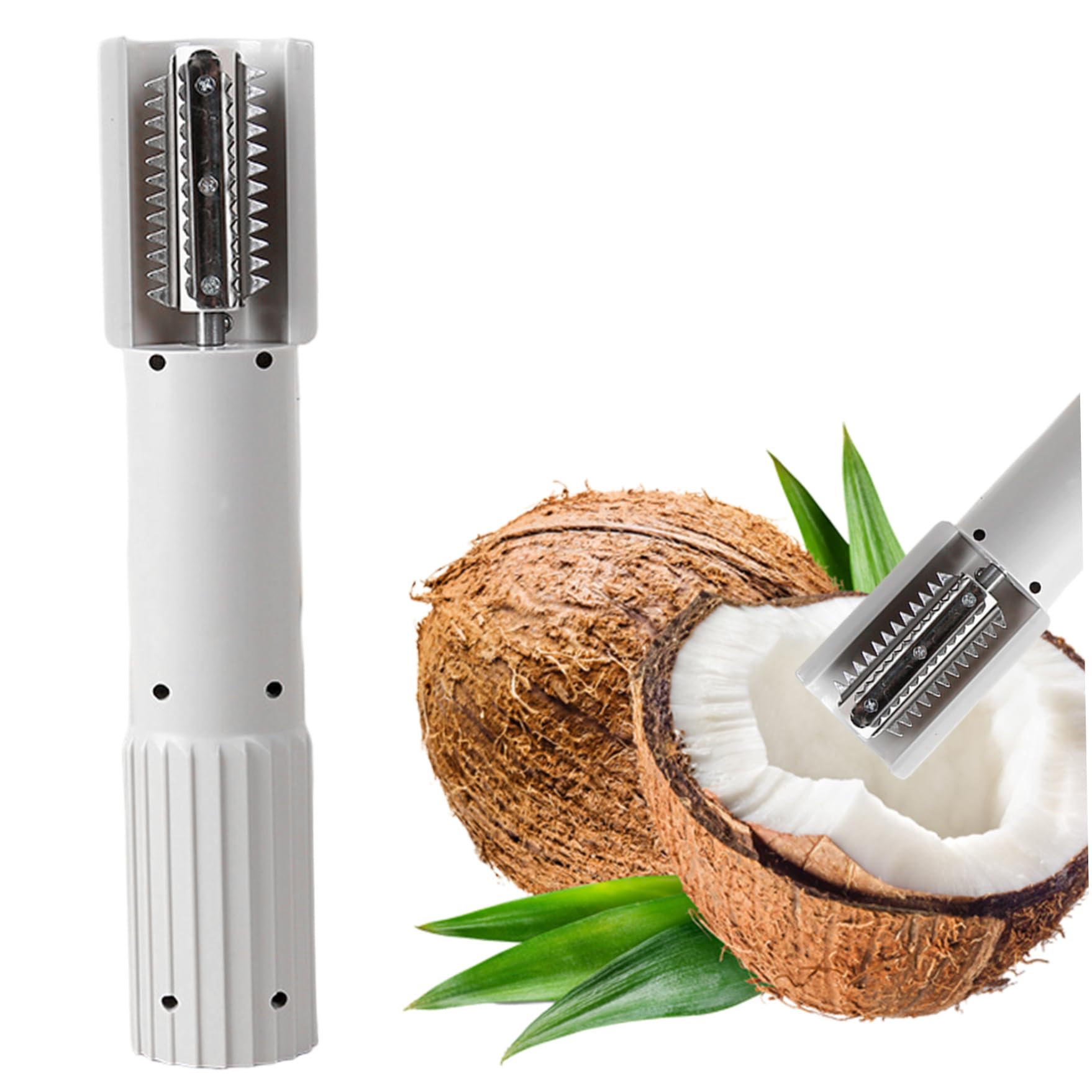 Awnsimfreien Grey Electric Coconut Grater For Kitchen, Cordless Coconut Scraper With Stainless Steel Blades, Efficient Tool For Milk, Meat & Desserts, Grater