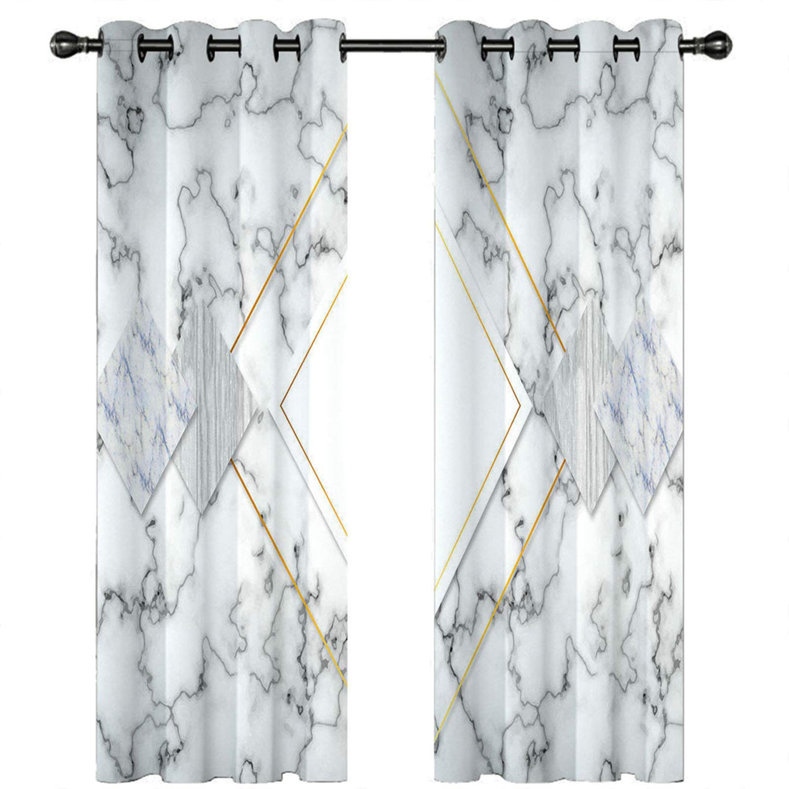 Rideau occultant isolation thermique lot de 2 rideaux gris blanc pour fenêtre