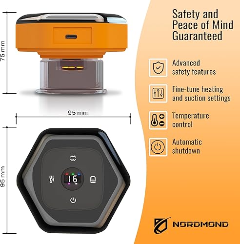 Miniatura 7 de Juego de terapia de ventosas eléctricas profesionales con control remoto, masajeador inteligente de ventosas y tazas de terapia térmica avanzada