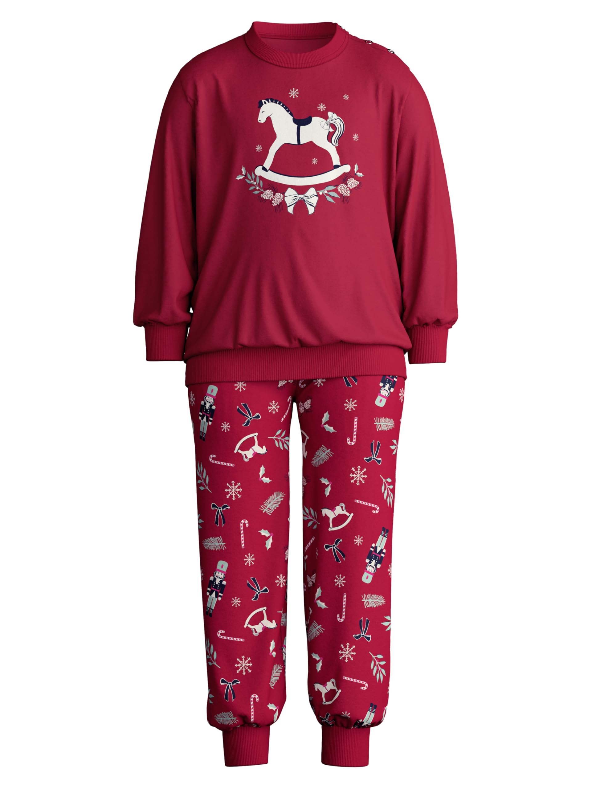 CALIDA Family & Friends Mädchen Bündchen-Pyjama Kinder, aus 100% Bio-Baumwolle, mit weichen Rippbündchen an den Abschlüssen | Schlafanzug aus Baumwolle, atmungsaktiv, einfache Pflege