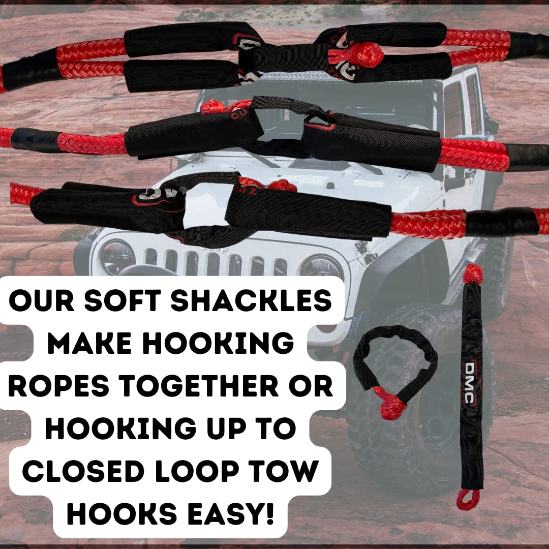 Recovery Rope Shackle 7/16 Inch Recovery Rope DMC Customz Heavy Duty Soft Shackle Recovery ...