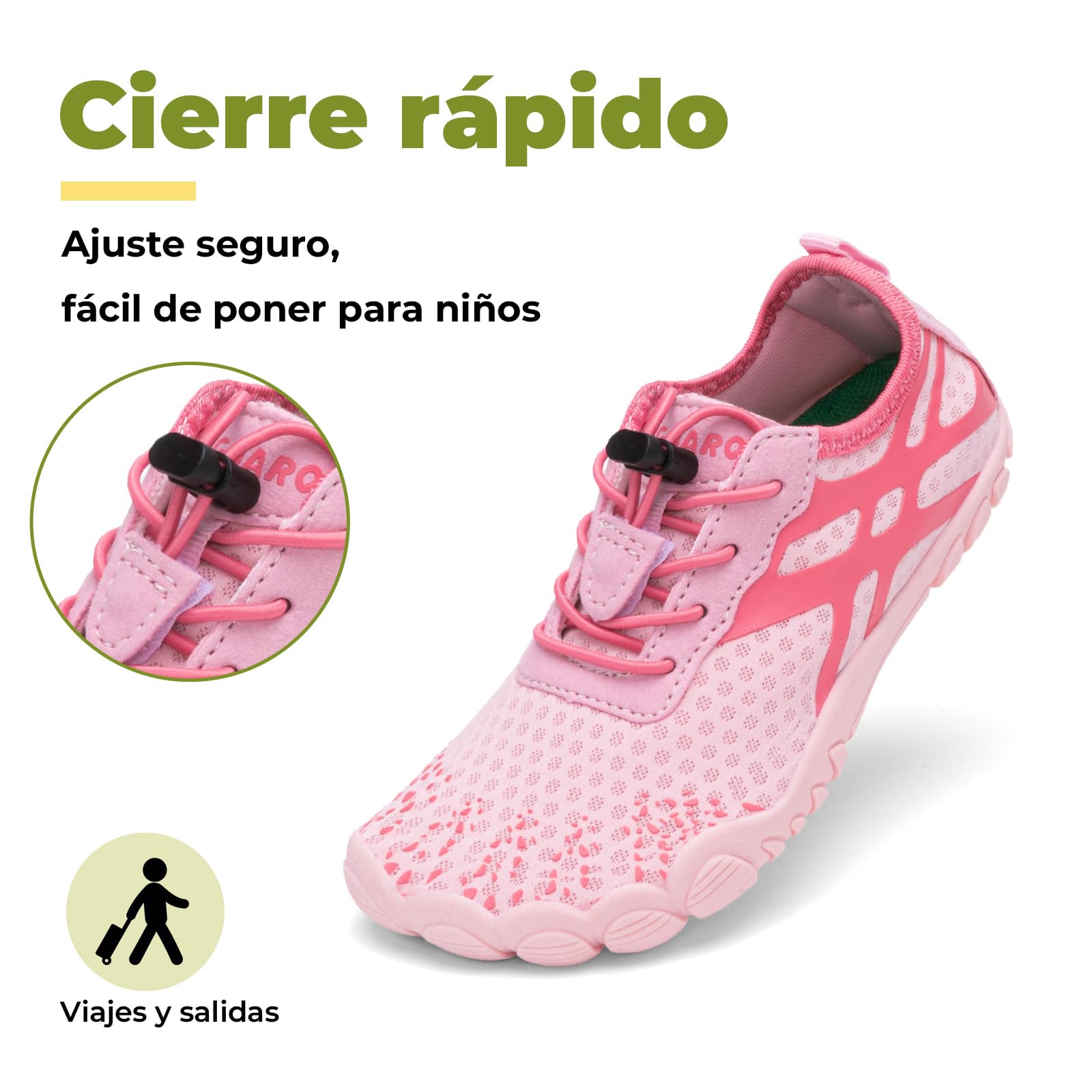 SAGUARO Zapatos de Agua Barefoot para Niños, Escarpines Acuáticos con Puntera Ancha y Secado Rápido para Verano y Actividades Acuáticas, Gr.25-36