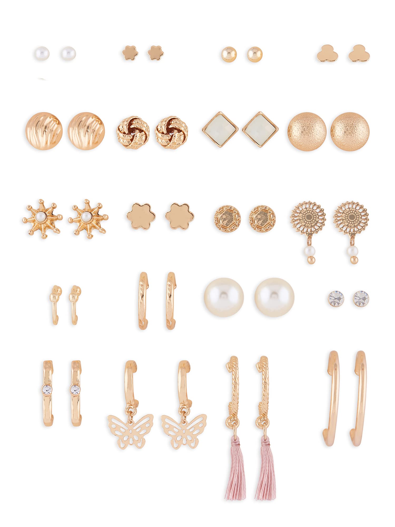 See full amazon price history chart for Zaveri Pearls Set of 20 Gold Tone Classy Contemporary Studs & Drop Earrings For Women-ZPFK14571 Zaveri Pearls Set of 20 Gold Tone Classy Contemporary Studs & Drop Earrings For Women-ZPFK14571 (B0BCG3Q73B) Amazon Price History, Amazon Price Tracker