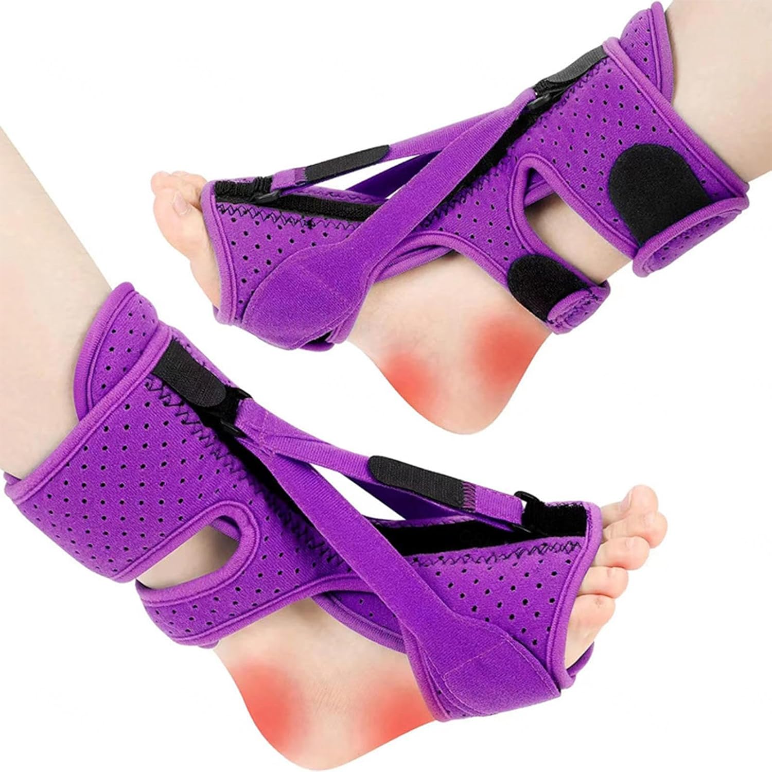 VIDECOR Plantar Fasciitis Relief Night Splint, Upgraded Foot Drop Orthotic Brace Ankle Braces for Men Women, Adjustable Night Splint for Plantar Fasciitis Arch Foot Pain,C