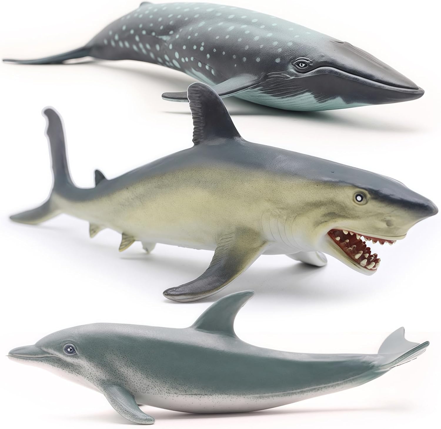 Gemini&Genius Whale Shark Animals Action Figure Toys for Kids (Dolphin, Tiger Shark, Whale Shark) - Image 3