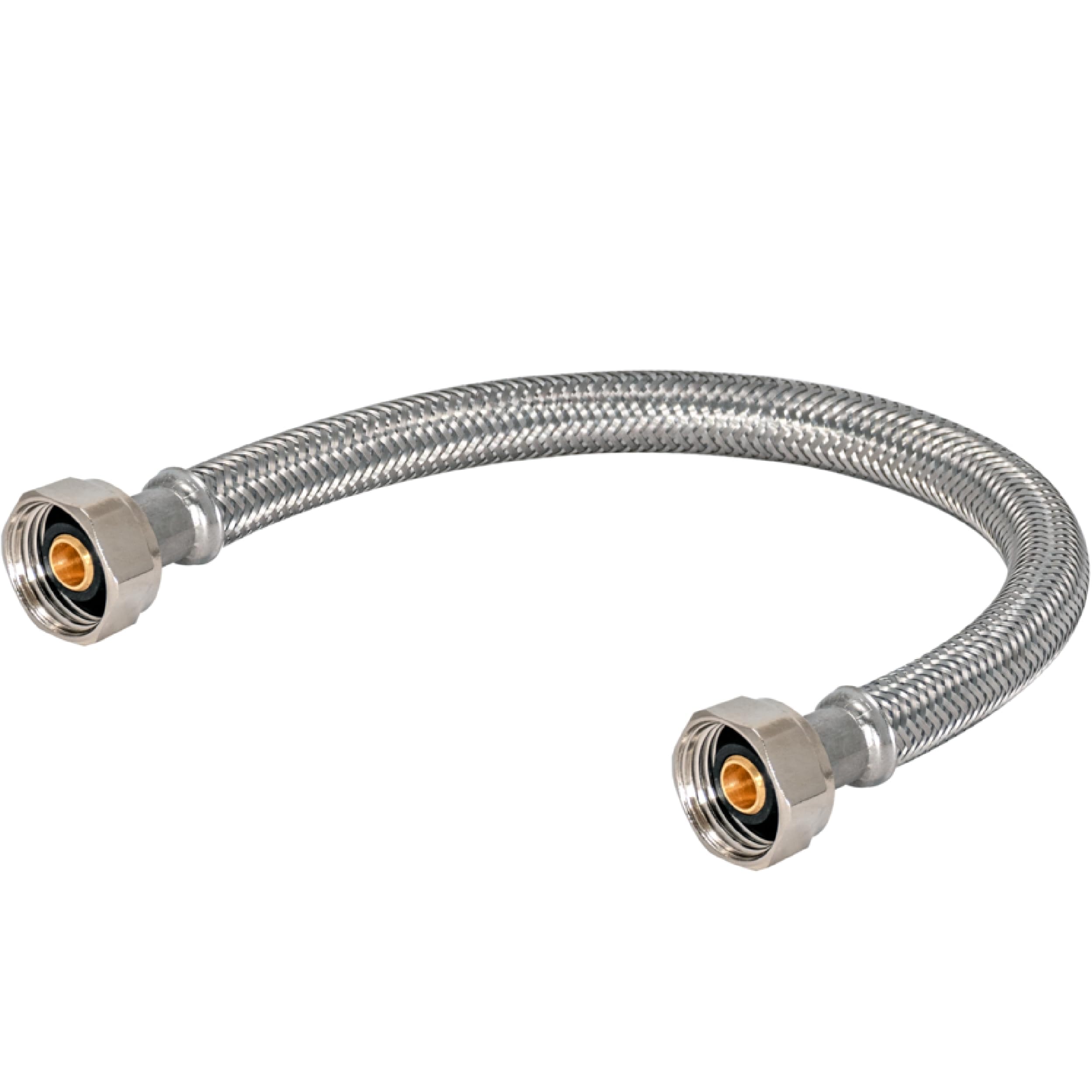Eastman 12 Inch Steel-Flex Faucet Connector, Braided Stainless Steel Supply Line with 1/2 In. FIP Ends, 48015