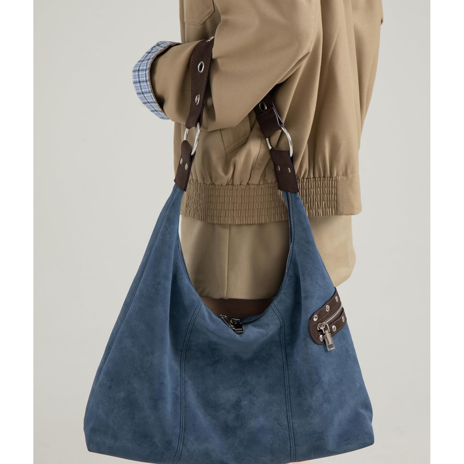 Toted Hobos Borsa da donna alla moda borse a tracolla con manico superiore borse con tasche multiple borse per la spesa casual Toted Hobos borsa da donna