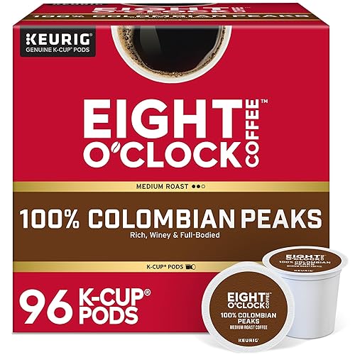 Eight O'Clock Coffee Colombian Peaks Cápsulas de café Keurig K-Cup para una taza.