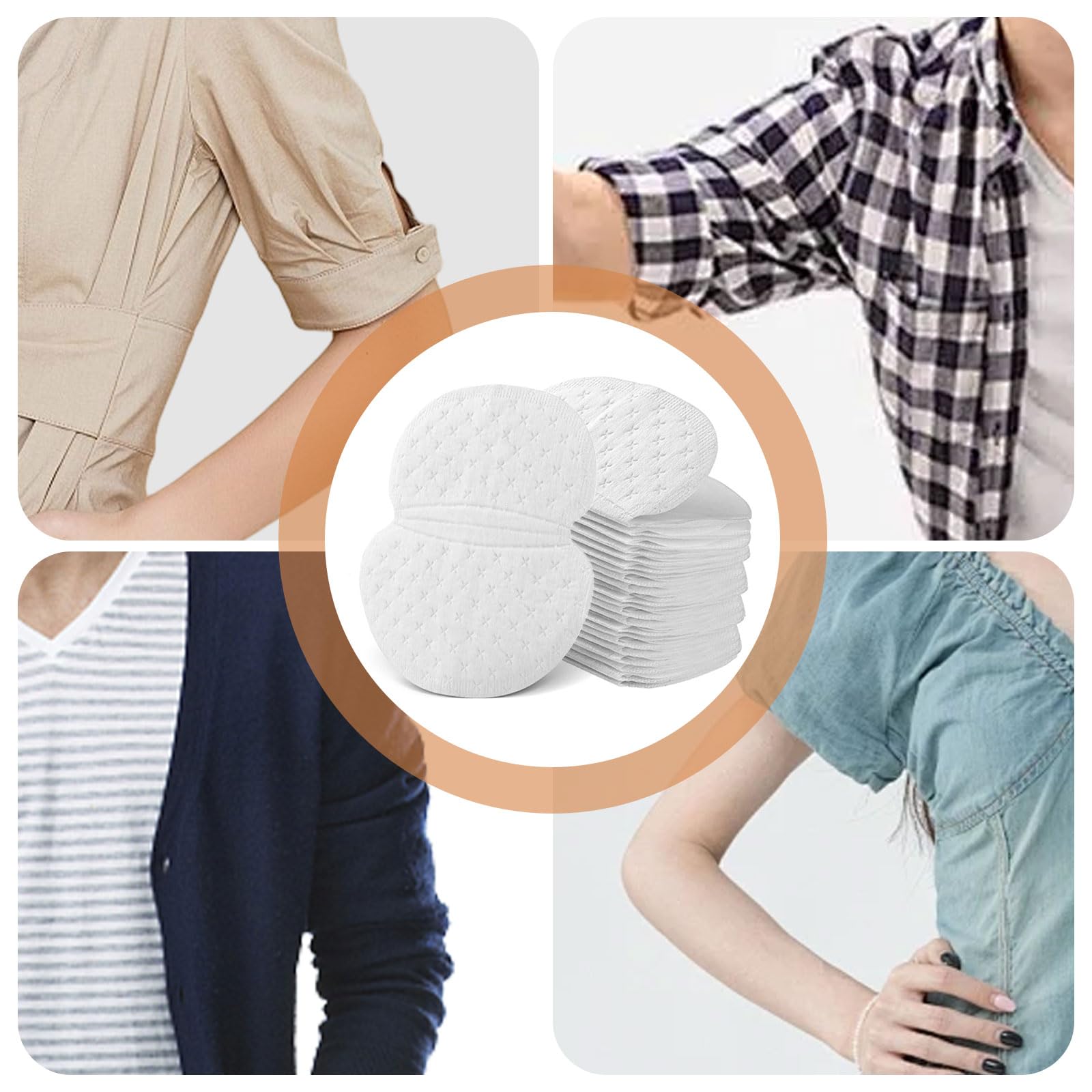 GWAWG 100 piezas antisudor desechable,almohadilla antitranspirante para axilas parches, parches antisudor para transportar,Protege las axilas transpiración, mujeres y hombres