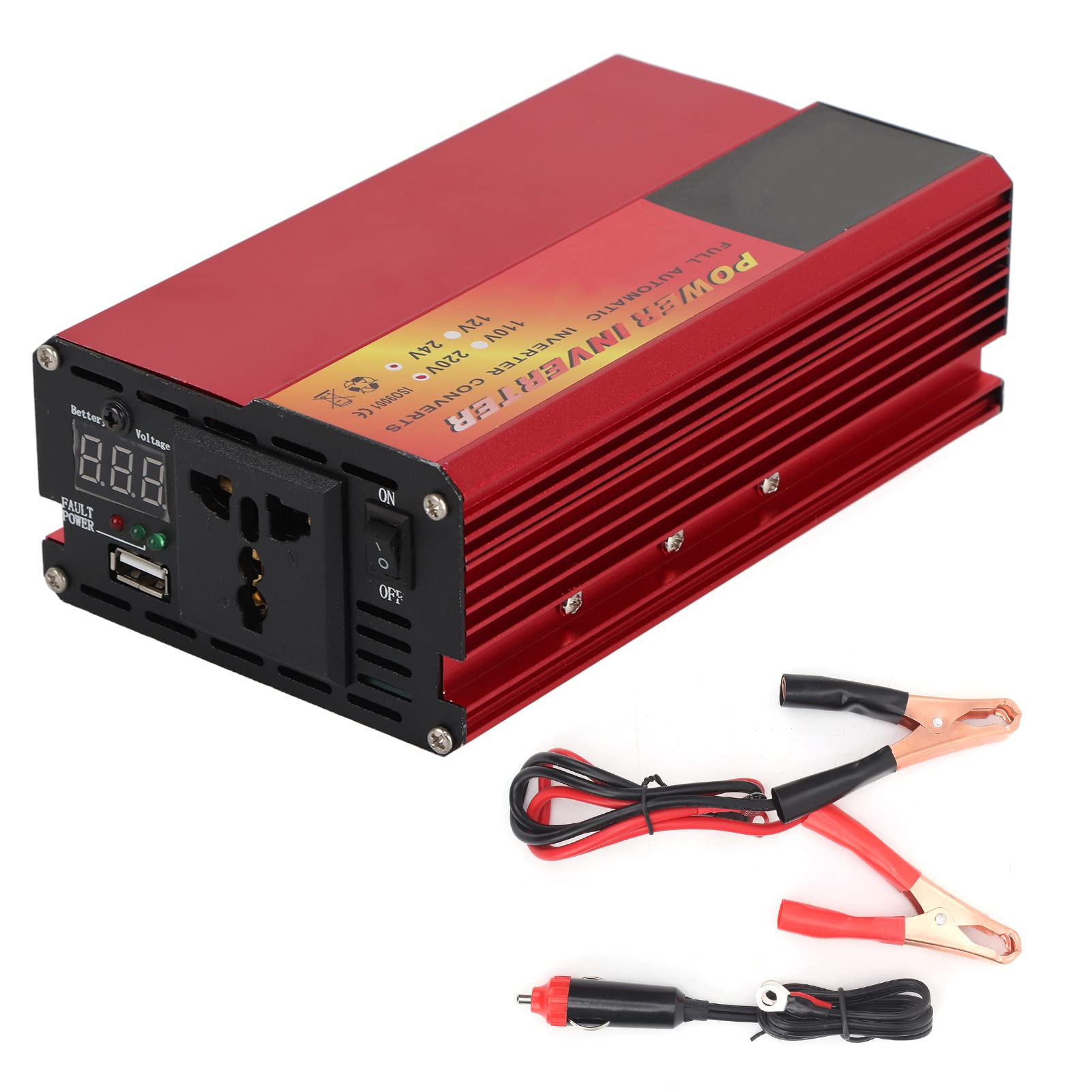 Dioche Przetwornica 220 V DC AC 800 W 24 V DC na 220 AC – Zmodyfikowany Sinus z Cyfrowym Wyświetlaczem do Użytku na Kempingu, Urządzeniach i Elektronice