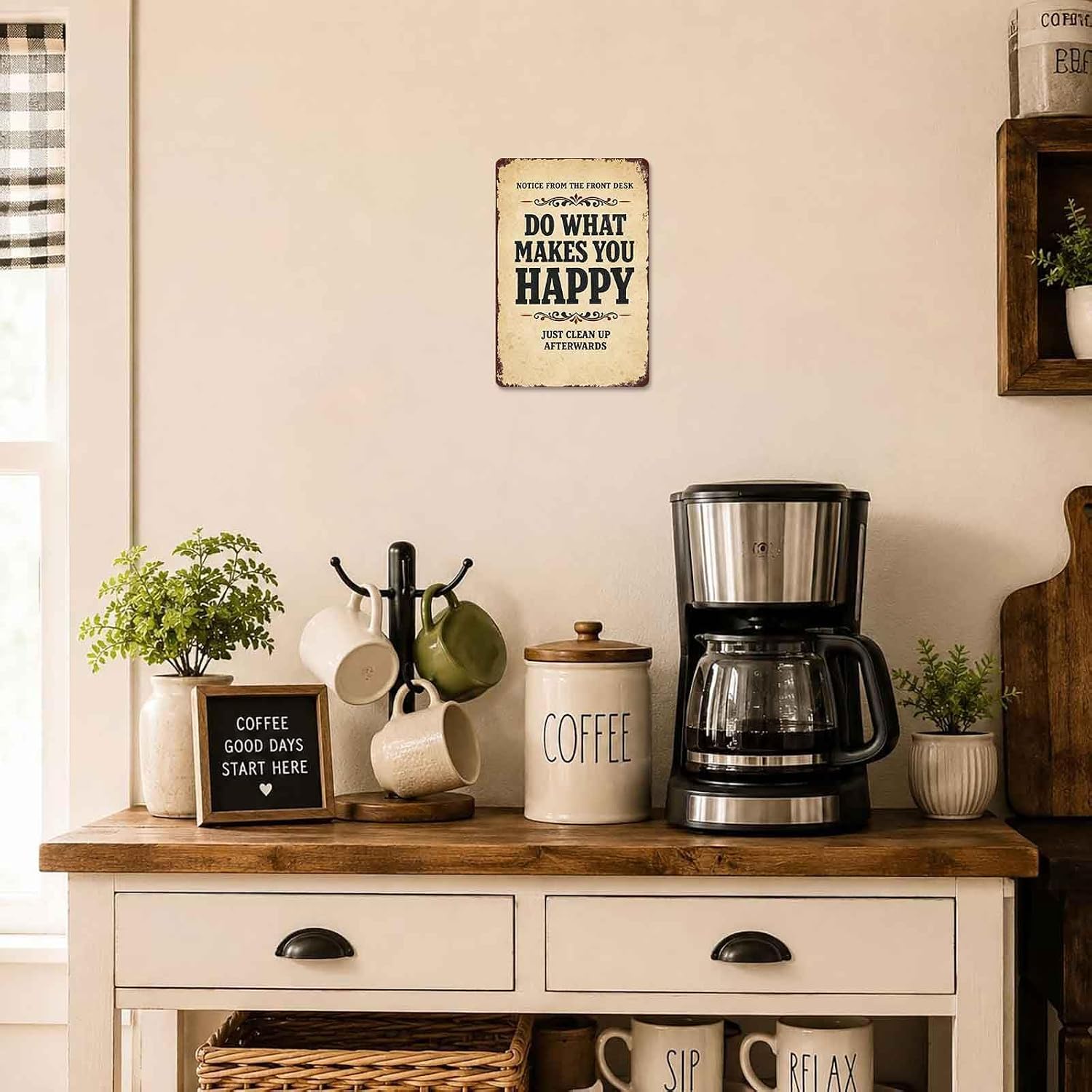 Funny Happy Cleanup Retro Metal Sign Funny Wall Decor 8 x 12 Inch