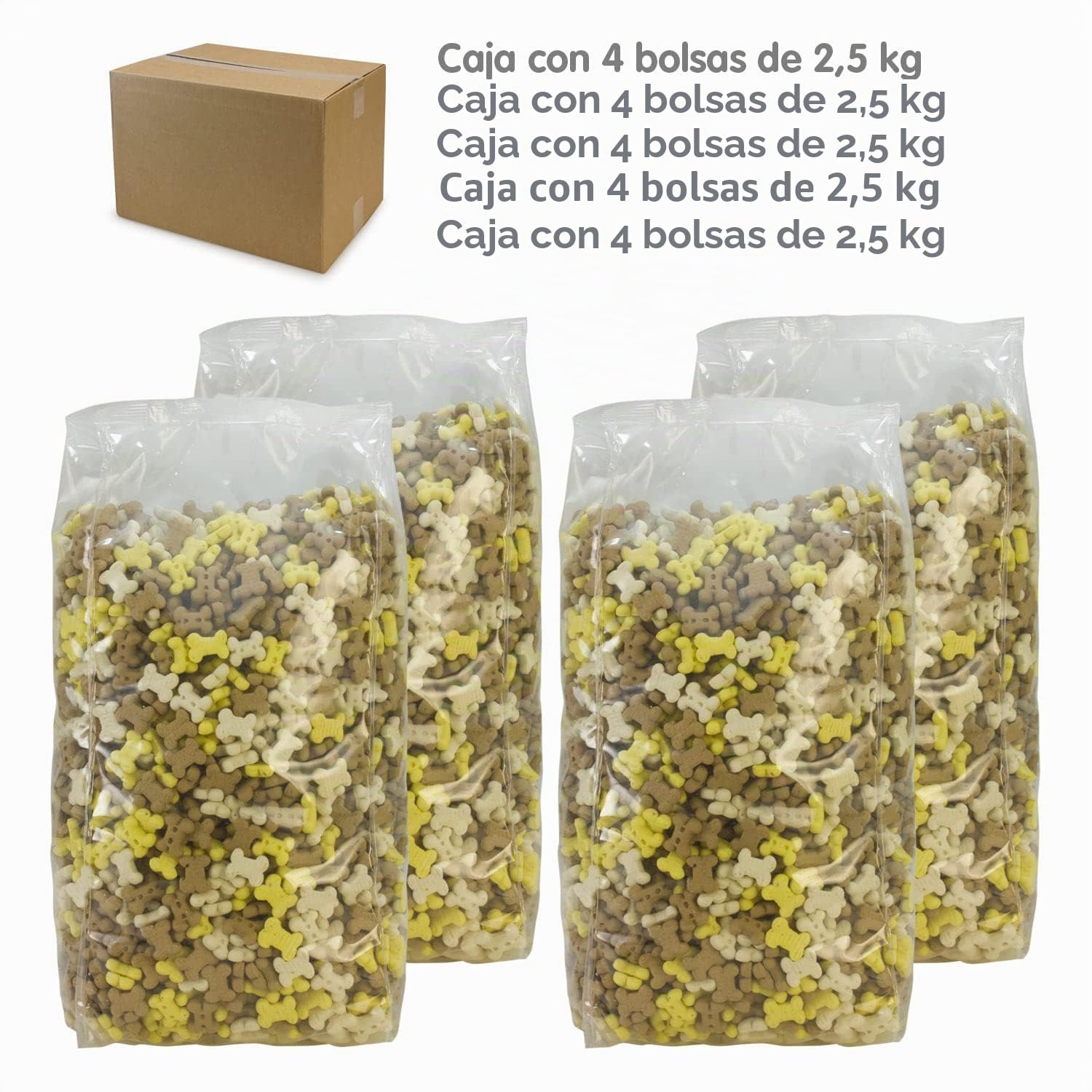 ARQUIVET Galletas para Perros en Forma de Mini Huesos de Vainilla 10 Kg - Snacks Naturales para Perros - Golosinas, chuches, premios y recompensas caninas