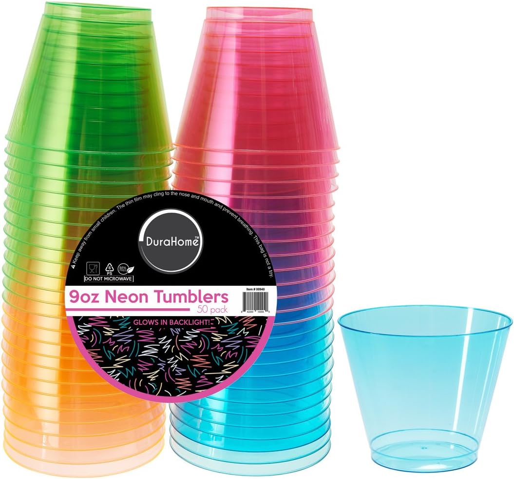 DuraHome Hard Plastic Cups 9 Oz. Party Cups Beverage