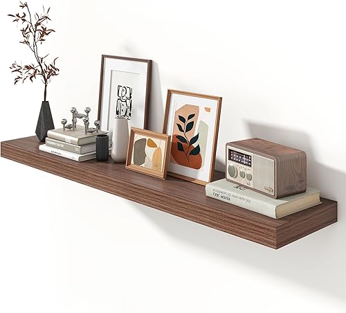 Miniatura 65 de Estantes flotantes de 12 pulgadas de profundidad, juego de 2 estantes flotantes marrones de 16 pulgadas, estantes rústicos de 16 pulgadas de ancho x