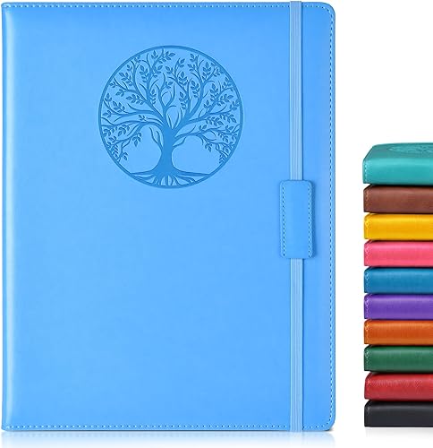 Miniatura 20 de Cuaderno rayado para mujeres y hombres, 256 páginas, tamaño A4, grande, de tapa dura, de cuero, para escribir, viajes, negocios, trabajo, escuela,