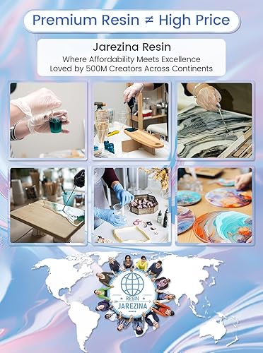 Miniatura 4 de Jarezina Kit de resina epoxi de 64 onzas, resina epoxi transparente, fuerte y sin burbujas, no se amarillea, autonivelante, fácil de mezclar 11,